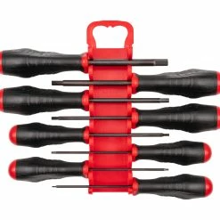 TEKTON [25]Hex High-Torque Black Oxide Blade Screwdriver Set With Holder, 8-Piece (1.5-8 Mm)