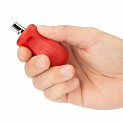TEKTON [80]3-in-1 Stubby Driver Handle With 1/4 Inch Nut Driver Bit Tube (Red) -TEKTON Shop DMT17000 3