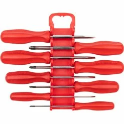 TEKTON [41]Hard Handle Screwdriver Set With Holder, 8-Piece (#0-#3, 1/8-5/16 In.)