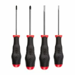 TEKTON [11]High-Torque Screwdriver Set, 4-Piece (#1-#2, 3/16-1/4 In.)