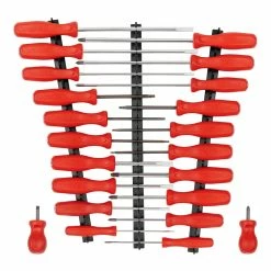 TEKTON [36]Hard Handle Screwdriver Set With Black Rails, 22-Piece (#0-#3, 1/8-5/16 In., T10-T30)