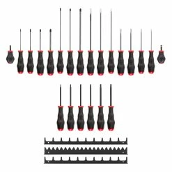 TEKTON [3]High-Torque Screwdriver Set With Black Rails, 22-Piece (#0-#3, 1/8-5/16 In., T10-T30) -TEKTON Shop DRV45500 3