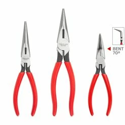 TEKTON [20]Long Nose Pliers Set, 3-Piece (7, 8, 6 In. Bent)
