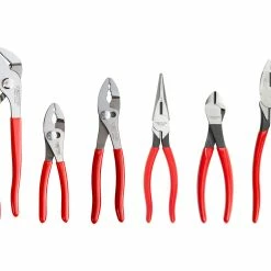 TEKTON [1]Pliers Set, 6-Piece (Groove Joint, Slip Joint, Long Nose, Diagonal Cutting, Lineman's)