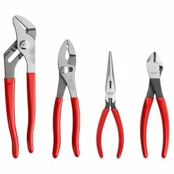 TEKTON [0]Pliers Set, 4-Piece (Groove Joint, Slip Joint, Long Nose, Diagonal Cutting)