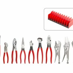TEKTON [4]Gripping, Cutting, And Locking Pliers Set With Rack (10-Piece)