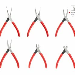 TEKTON [51]Mini Pliers Set, 6-Piece (Needle Nose, Long Nose, Flat Nose, Cutting)