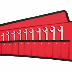 TEKTON [74]Angle Head Open End Wrench Set With Pouch, 12-Piece (8-19 Mm)