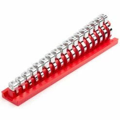 TEKTON [91]3/8 Inch Drive Crowfoot Wrench Set With Rack, 17-Piece (8-24 Mm)